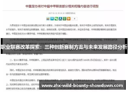 职业联赛改革探索：三种创新赛制方案与未来发展路径分析