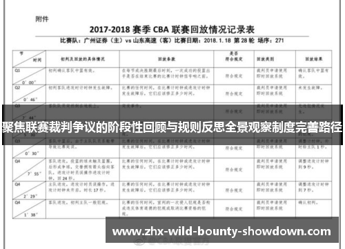 聚焦联赛裁判争议的阶段性回顾与规则反思全景观察制度完善路径 聚焦联赛裁判争议的阶段性回顾与规则反思全景观察制度完善路径
